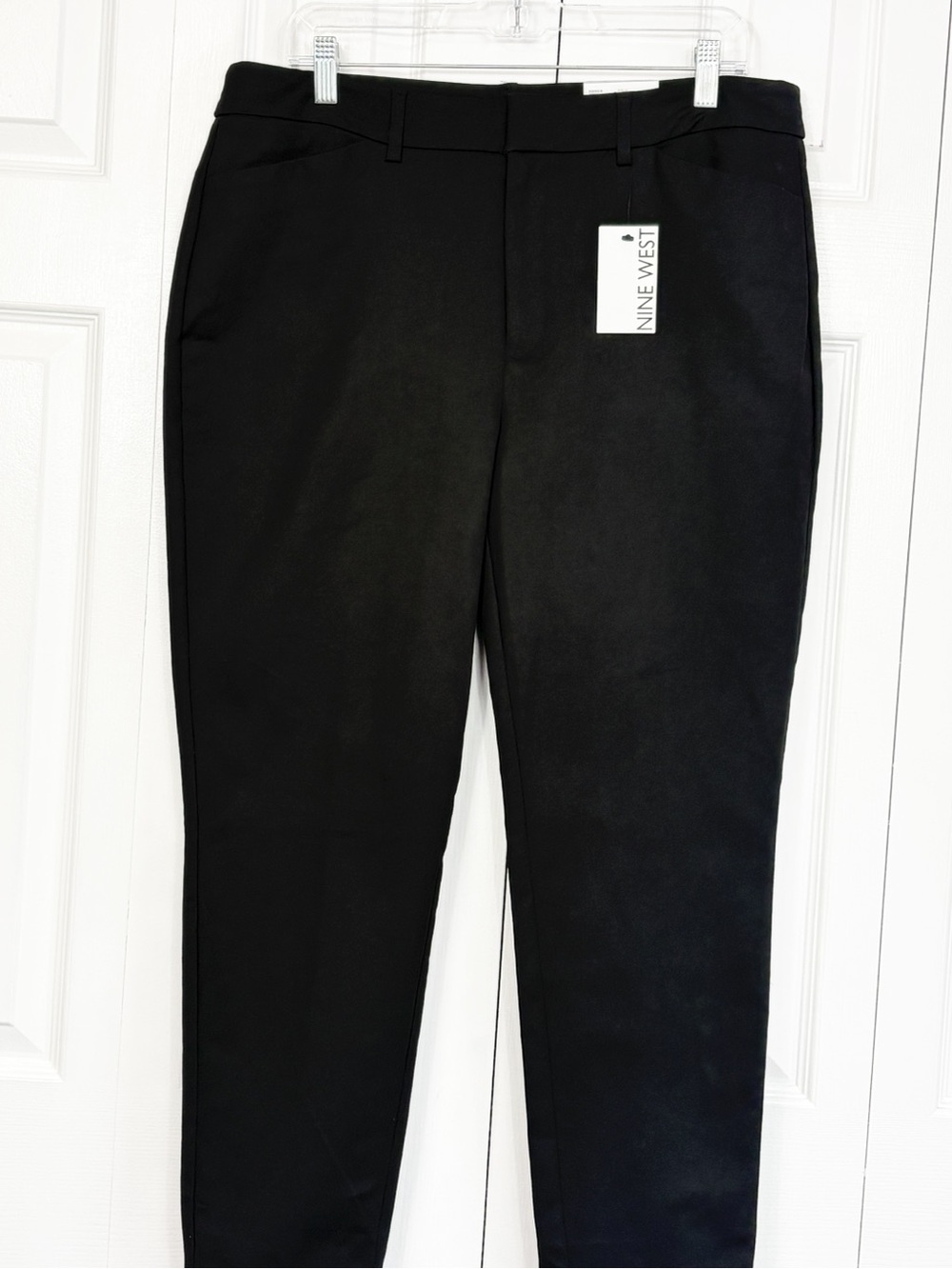 NWT Nine West Black Stretch High Rise Tapered Slim Ankle Pants 14